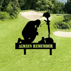 CIFbuy Silhouette Memorial Plaque Outdoor Patriotic Tribute Veterans Garden Decor(TikTok, temu pick-up service)