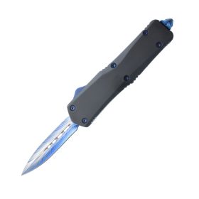 Double Edge Damascus Automatic OTF Knife w/ Belt Clip (Color: Damascus)