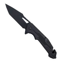 8.5" Spring Assisted Utility Knife with Tanto Blade (Color: BLACK)