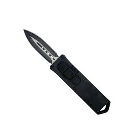 4.5" Dagger Blade OTF Knife w/ Belt Clip (Color: BLACK)