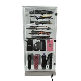 Streetwise 2 Sided Rotating LED Display with 12 Standard Knives and 16 Stun Guns (style: 12 Standard Knives and 16 Stun Guns)