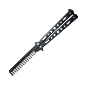 8.75" Butterfly Comb Knife (Color: BLACK)